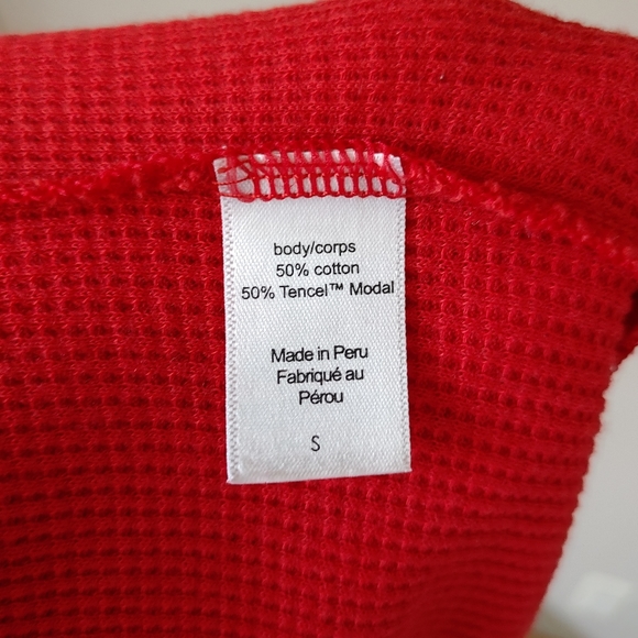 Eberjey Cozy Waffle Short Sleeve & Pant PJ Set Pyjamas Red Size Small - Picture 16 of 16